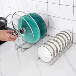 Stainless Steel Dish Drying Rack Multipurpose Kitchen Bowl Plate Draining Holder Space Saving Silver Storage Drainer Shelf