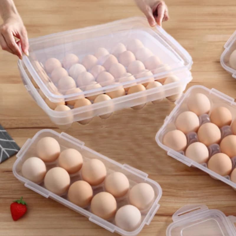 10/18/34 Grid Kitchen Handheld Egg Storage Box for Refrigerator Egg Sorting Rack Home Egg Storage Tray Freshness Box