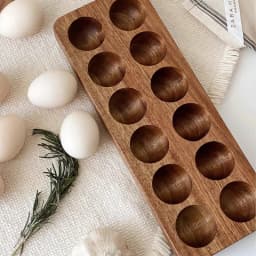 1Pc Multi-Compartment Acacia Wood Egg Holder, Wooden Baking Egg Storage Tray, Nordic Pastoral Style Duck Egg Storage Box, Storage Rack Suitable for Kitchen and Dining Room Egg Storage Rack, Baking Refrigerator Egg Tray, Gift Item