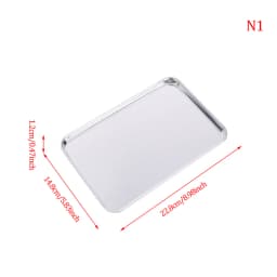 1pc Stainless Steel Tray Rectangle Plate For Kitchen Barbecue Shops Medical Organizer Baking Plate