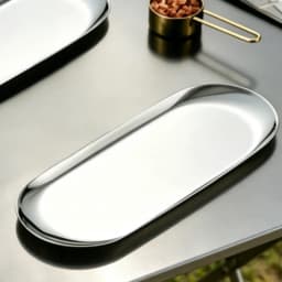 Stainless Steel Tray, Towel Holder, Oval Tray, Dining Room Jewelry Storage, Flat Gold-Plated Small Tray, Vintage Storage Tray