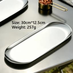 Stainless Steel Tray, Towel Holder, Oval Tray, Dining Room Jewelry Storage, Flat Gold-Plated Small Tray, Vintage Storage Tray