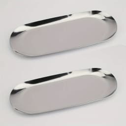 2pcs Oval Metal Jewelry Tray - Multifunctional Stainless Steel Cosmetic Storage Box, Bathroom Accessories Storage Box