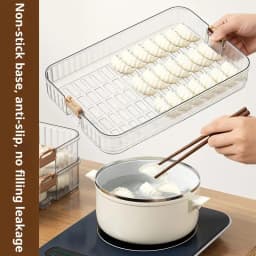 Transparent Dumpling Storage Box Airtight Refrigerator Freezer Container for Home Kitchen Organization Space Saving Design