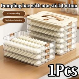 Transparent Dumpling Storage Box Airtight Refrigerator Freezer Container for Home Kitchen Organization Space Saving Design