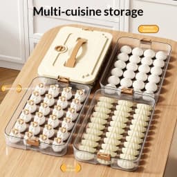 Transparent Dumpling Storage Box Airtight Refrigerator Freezer Container for Home Kitchen Organization Space Saving Design