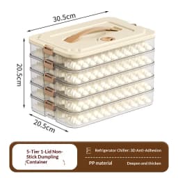 Transparent Dumpling Storage Box Airtight Refrigerator Freezer Container for Home Kitchen Organization Space Saving Design