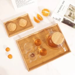 New Rectangular Storage Tray household Solid Wood Tea Tray Bamboo Water Cup Plate Dried Fruit