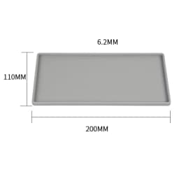 200mm Silicone Plastic Flat Tray Square Anti-slip Twistable Stand Mobile Holder Bathroom Soap Tray Coffee Tea Cutlery Holder