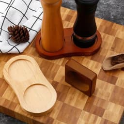 1Pc Tea Tray Salt Pepper Shaker Stand Kitchen Storage Holder Wood Pot Tray for Home Use