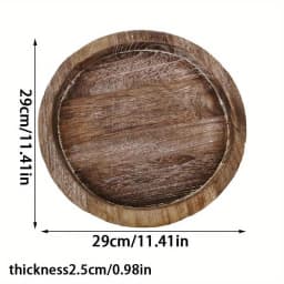 1PC Wood Trays Round Wooden Candle Holder Tray Plate Snack Dessert Kitchen Table Centerpiece Decoration Home Decor