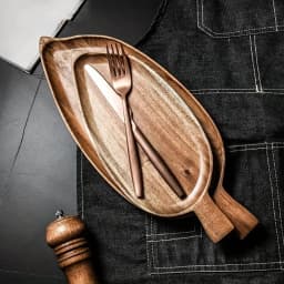 Japanesestyle High-looking Wooden Tray Afternoon Tea Snack Sushi Plating Leaf-shaped Plate Acacia Wood Tea Tray Dining Accessory