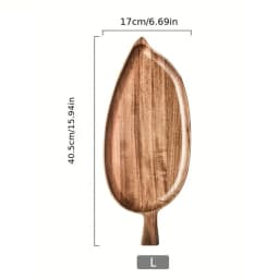 Japanesestyle High-looking Wooden Tray Afternoon Tea Snack Sushi Plating Leaf-shaped Plate Acacia Wood Tea Tray Dining Accessory