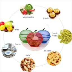 with Mesh Cover Metal Fruit Basket Moisture Resistant Multifunctional Kitchen Storage Rack Easy To Clean Veggies Organizer