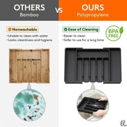 Adjustable Expandable Silverware Drawer Organizer Plastic Tableware Storage Tray for Spoon Fork Knife Kitchen Utensils