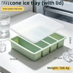 Stackable Silicone Freezer Tray with Lid Durable Storage Container for Soup Broth Sauce Meal Prep
