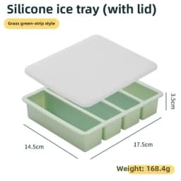 Stackable Silicone Freezer Tray with Lid Durable Storage Container for Soup Broth Sauce Meal Prep