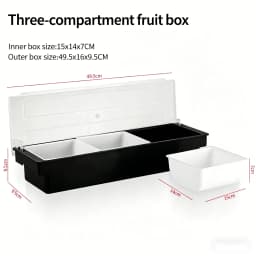 6-Compartment Cold Insulated Condiment Tray with Lid Removable Food Storage Containers Chilled Garnish Party Cocktail Garnishes