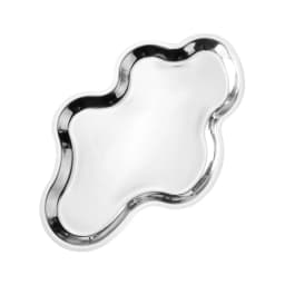 Modern Ornament Decorative Tray Silver Finish Jewelry Holder for Bathroom Counter or Living Room Coffee Table Décor