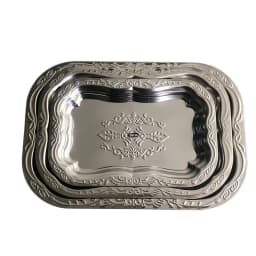1PCS English-style Vintage Tray Pattern Metal Dining Tray, Household and Commercial Storage Tray, Rectangular Dim Sum Fruit Tray