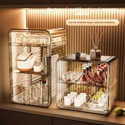 Dust-proof Cup Storage Rack Cup Holder Water Cup Storage Rack Tea Set Cup Holder Coffee Cup Mug Storage Box Kitchen Organizer