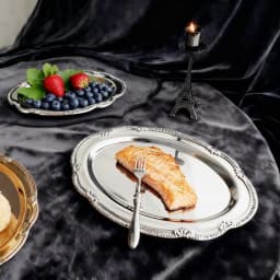 C New Vintage Embossed Silver Tray Serving Platter For Desserts Jewelry Storage Organizer Snack Plate Dining Table Decoration