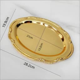 C New Vintage Embossed Silver Tray Serving Platter For Desserts Jewelry Storage Organizer Snack Plate Dining Table Decoration