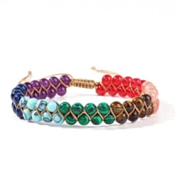 Ankle Bracelet for Women Double-Layer Braid Beach Accessories 7 Chakras Boho Turquoise Jewelry Black Green Red Summer Things