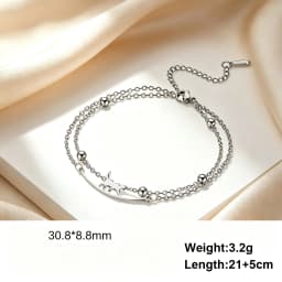 Lemegeton Lovely Walking Cat Aircraft Charms Anklet Foot Bracelet for Women Animal Kitten Chain Stainless Steel Jewelry Gift