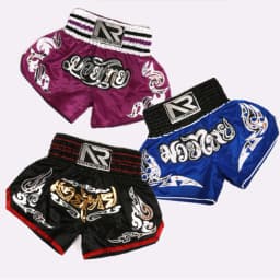 ANOTHERBOXER Muay Thai Shorts, Embroidered Traditional Boxing Pants, Sportswear for Men Women, Breathable Training Kids Shorts