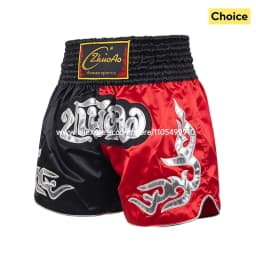 Muay Thai Boxing Shorts Bow Tie Ribbon Satin Elastic Waist Kickboxing Pants Martial Arts MMA Fight Shorts Adult Men Women Kids