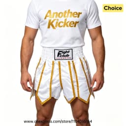 Muay Thai Boxing Shorts for Men Women Kids Gladiator Satin Fight Shorts Black Gold Kickboxing Shorts for MMA Sparring Training