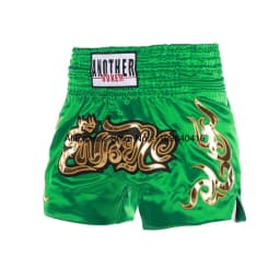 Short Muay Thai Man Kick Boxing Shorts Women Kid Gold Embroidery Satin Kickboxing Cage Fight Pants Black MMA Martial Arts Gear