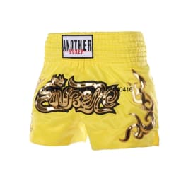 Short Muay Thai Man Kick Boxing Shorts Women Kid Gold Embroidery Satin Kickboxing Cage Fight Pants Black MMA Martial Arts Gear