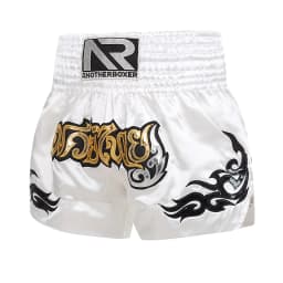 Short Muay Thai Man Kick Boxing Shorts Women Kid Gold Embroidery Satin Kickboxing Cage Fight Pants Black MMA Martial Arts Gear