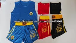 Red Boxing Shorts Shirt Set Muay Thai Shorts Men Women Kids Boy Girl Sanda Wushu Martial Arts Shorts and Sleeveless Singlet Set