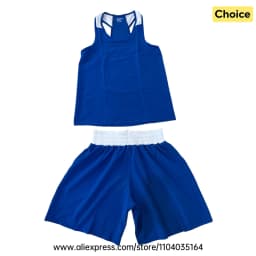Red Boxing Shorts Shirt Set Muay Thai Shorts Men Women Kids Boy Girl Sanda Wushu Martial Arts Shorts and Sleeveless Singlet Set
