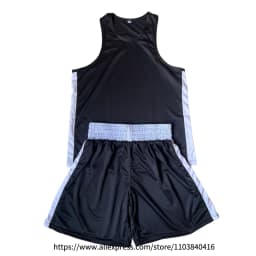 Red Boxing Shorts Shirt Set Muay Thai Shorts Men Women Kids Boy Girl Sanda Wushu Martial Arts Shorts and Sleeveless Singlet Set