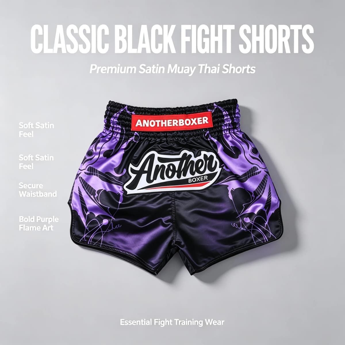Satin Kickboxing Muay Thai Shorts Men Women Youth Elastic Waist Side Slit Boxing Trunks Loose Comfort Shorts for Combat Sports