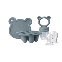 Baby Teething Relief Toy with Tray Replacement Pacifiers Breast Milk Ice Pop Molds Silicone Baby Fruit Feeder BPA-Free