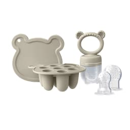 Baby Teething Relief Toy with Tray Replacement Pacifiers Breast Milk Ice Pop Molds Silicone Baby Fruit Feeder BPA-Free