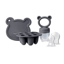 Baby Teething Relief Toy with Tray Replacement Pacifiers Breast Milk Ice Pop Molds Silicone Baby Fruit Feeder BPA-Free