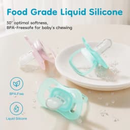 MAMIJOY Baby Pacifier Day & Night 2PCS Food Grade Silicone BPA-Free Glow in Dark with Storage Box for 6+ Month Newborn UA20