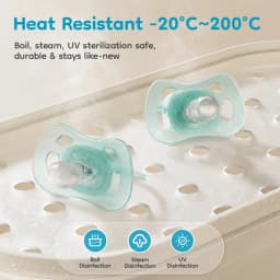 MAMIJOY Baby Pacifier Day & Night 2PCS Food Grade Silicone BPA-Free Glow in Dark with Storage Box for 6+ Month Newborn UA20