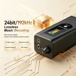 EM1 Professional Headphone Amplifier with 48V Phantom Power, OTG Connection, TFT Display, Channel Switching, and Low-Noise M