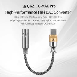 QKZ TC MAX Pro USB Type C To 3.5mm Headphone Amplifier Audio Decoder IEM AMP Mobile Phone Adapter HiFi DAC CX31993/KT02F20 Chip