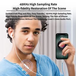Type C to 3.5mm Jack USB Cable HiFi Audio Amp Headphone Adapter HD Mic for iPhone16/15 Samsung Xiaomi Huawei Earphones Converter