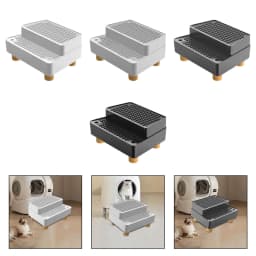 Cat Litter Step Ramp Leakproof Footboard Double Layer Non Slip Removable Pad for Cat Condo and Litter Box for Cats