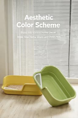 Jumbo Anti Splash Cat Litter Box Semi Covered Pet Toilet for Large Cats Extra Wide