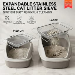 Cat Litter Box Filter Rack 201 Stainless Steel Litter Scooper Cat Bedpans Sifting Sand Cats Litter Tray Pet Supplies